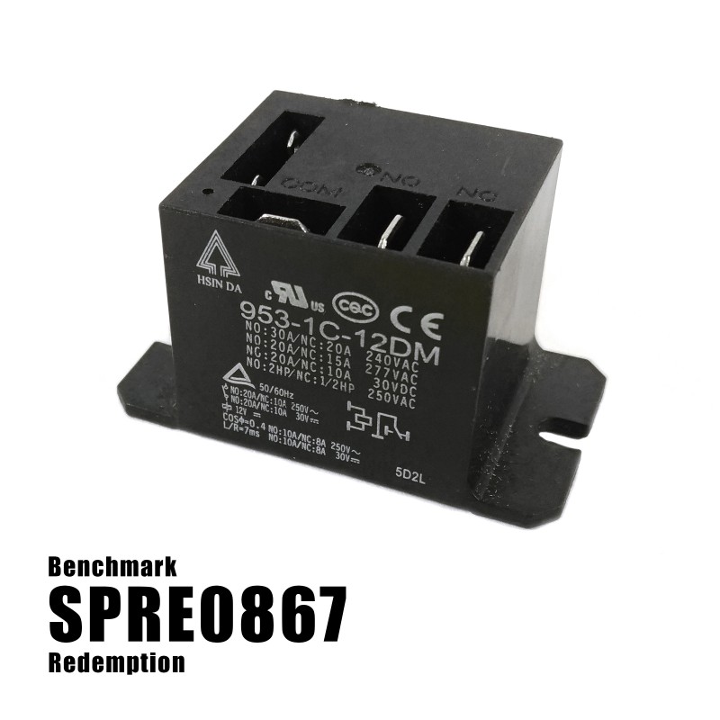 Enclosed Black Relay 12V DC (ELM30001)